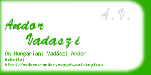 andor vadaszi business card