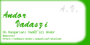 andor vadaszi business card